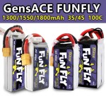 TATTU FUNFLY 1300mAh 1550mAh 1800mAh 3S 4S 11.1V 14.8V 100C Battery XT60 Plug for 250 230 210 180 Size Drone